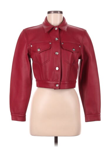 Junior Gaultier Women Red Faux Leather Jacket 40 f