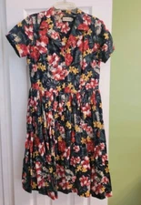 Hearts and Found Trudie shirtwaist dress tropical GUC size XL