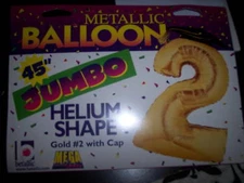 NIP Jumbo #2 with Cap 45" Birthday Graduation Gold Balloon Party Decorations