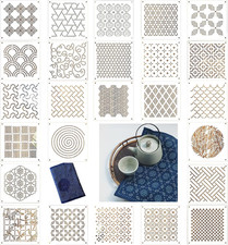 25 St&uuml;ck Sashiko Schablonen Set, 12 X 12 Cm Kunststoff Sashiko Schablonen