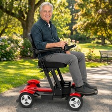 Compact Daily Mobility Solution, Flat Proof 4 Wheel Motorized Scooter, Only 55lb