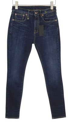 R13 Alison Skinny Women Jeans 27 Howell Indigo Cut Hem Black Faded Denim *