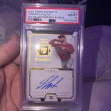 PSA 8 JORDAN LAWLAR 2024 Topps Definitive #DRA-JL2 PURPLE Auto Rookie RC SP /10