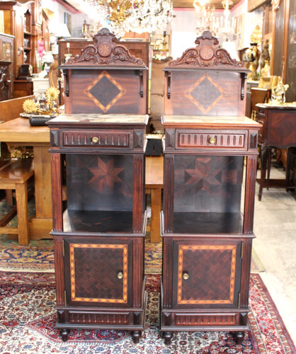 French Antique Louis XVI Rosewood Pair Of Nightstand