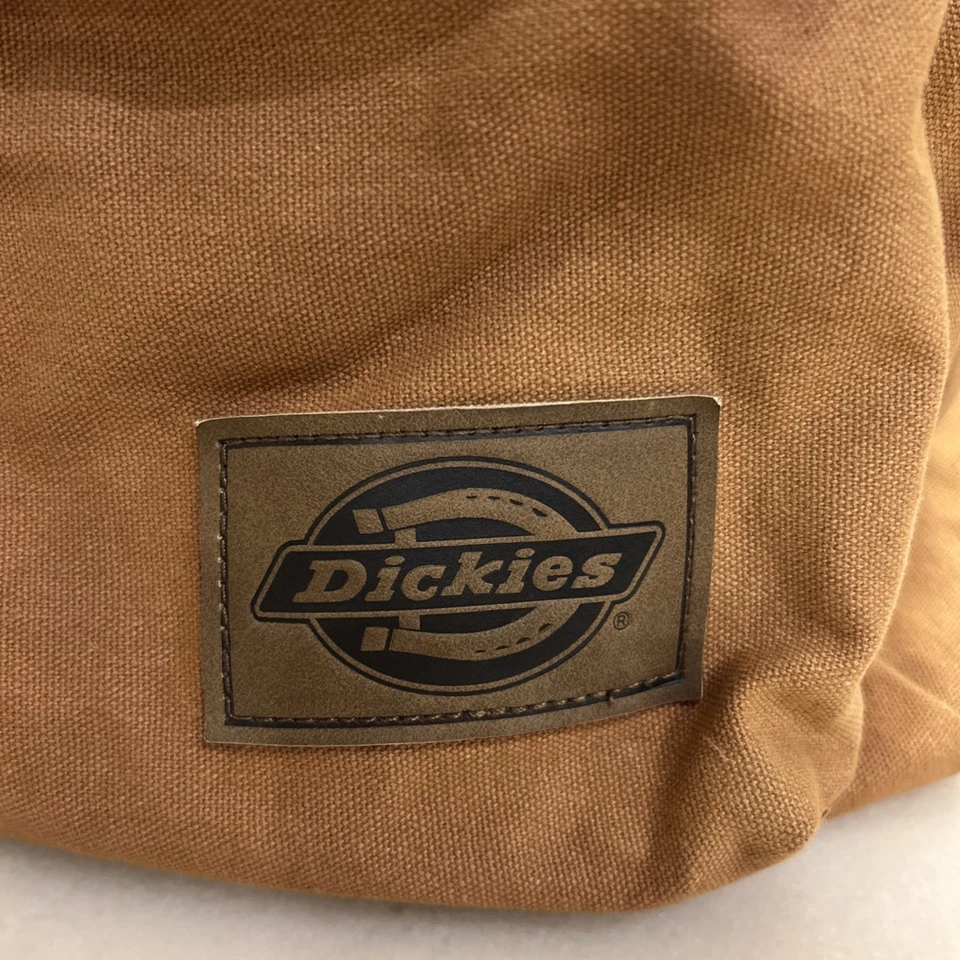 Mochila clássica Dickies 100% algodão lona logotipo - marrom pato 3 bolsos com zíper - Imagem 4 de 4