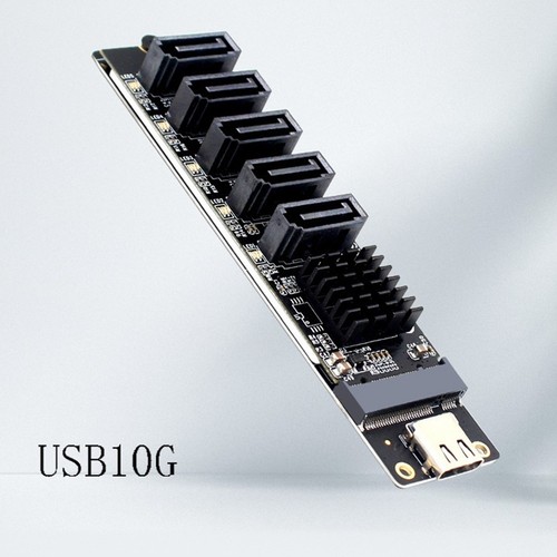 TYPE-C to SATA3.0 5 Ports Adapter Converter Card 6Gbps USB10G JM575+JMS5804960 - Afbeelding 4 van 9