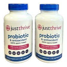 Just Thrive Probiotic & Antioxidant Spore Based Supplement 90 Capsules (2 PACK)