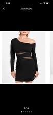 NWT Guess Women’s One Shoulder Noel Bodycon Mini Dress Black Size Medium