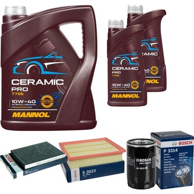 BOSCH Inspektionspaket 7L MANNOL Ceramic Pro 10W-40 für VW Golf III 1H1 1.8