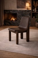 Brauner Lederstuhl Exklusive SitzmöBel Designer Wohnzimmer StüHle