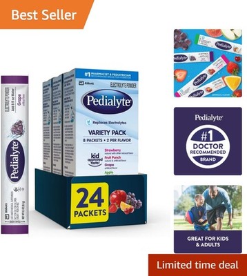 Delicious Electrolyte Powder Variety Pack: Hydrates Kids & Adults (24 Packets)