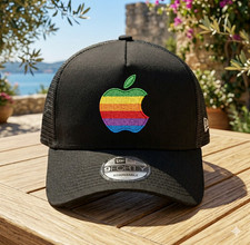 Apple Embroidered Trucker Hat Mesh Snapback Cap