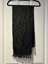 Women  s Silk Black Scarf Wrap NWT