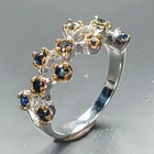 Vintage ring Blue Sapphire Ring 925 Sterling Silver Size 6 /R465386