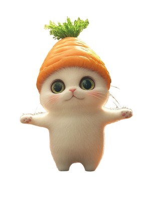 Carrot Cat Vinyl Car Decal Sticker   Waterproof & UV-Resistant