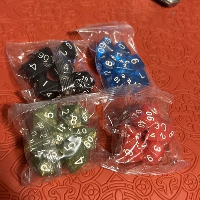 Qty.4 Sets Of 7 New D&D Die All Different Colors (Q14)