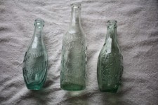 3  Vintage Glass Bottles, Lemon Co, Dingwall, Forrest Co Inverness & Schweppes