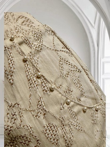 Vintage Mariella Rosati Gonna Skirt Donna Tubino Perle Beige Fiori Bronze 42 - Foto 7 di 13