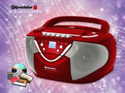   ROADSTAR RCR-4650USMP Boombox Tragbarer Kassettenrekorder Radio CD MP3 USB SD