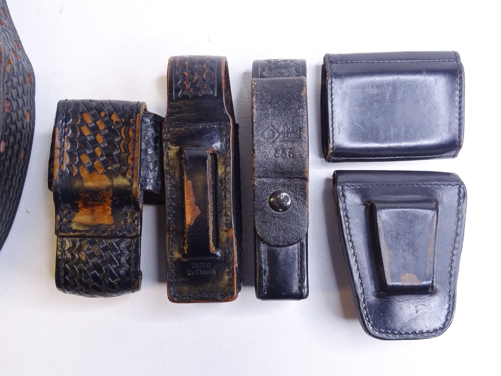 *missing buckle* Dutyman 34" Police Security Duty Belt Pouches Handcuff Case +