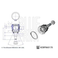 Trag-/FüHrungsgelenk Blue Print ADBP860170 FüR Hyundai, Vorderachse Links, Unten