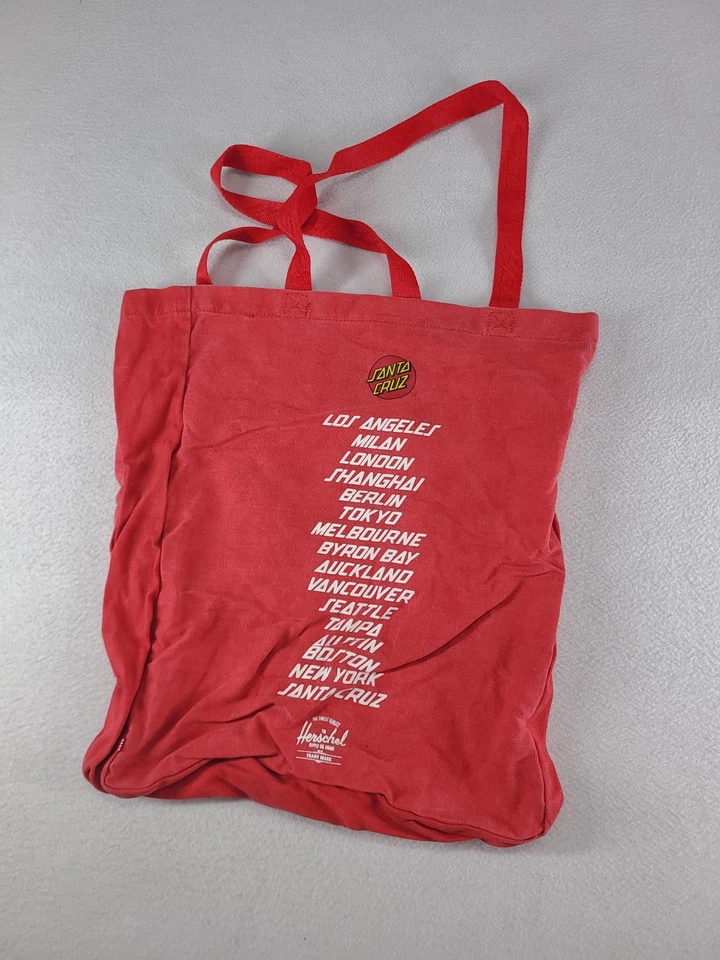 Herschel Santa Cruz Tote Bag Los Angeles Milan Casual Logo Cotton - image 3 of 4