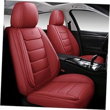 Full Coverage Faux Leather Car Seat Covers,Automotive Seat Full Set Wine Red