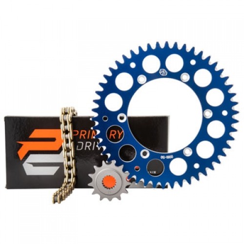 Primary Drive Alloy Kit & Gold X-Ring Chain Blue Rear Sprocket 1021390177 - Bild 1 von 1