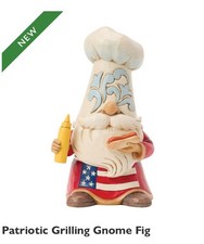 Jim Shore Patriotic Grilling Chef Gnome Figurine America 5.25  H Enesco NIB
