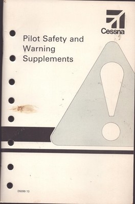 1985 CESSNA Pilot Safety and Warning Supplements