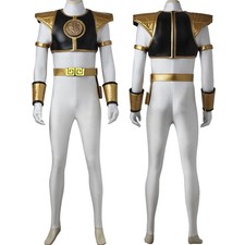 White Ranger Tommy Oliver Suit Cosplay Costume Dino Rangers Captain Outfit Set