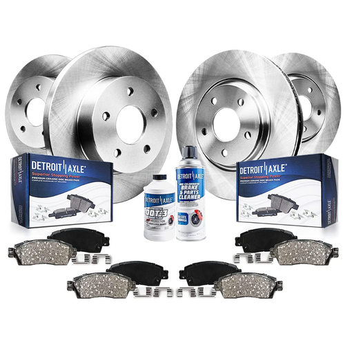 Detroit Axle - Front & Rear Ceramic Brake Pads W/Hardware Replacement