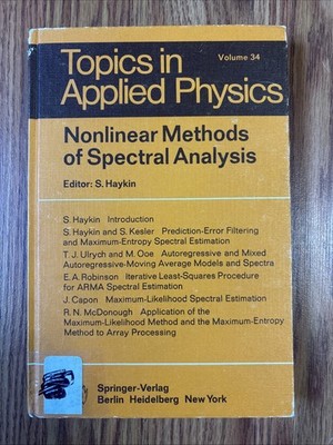 Topics in Applied Physics: Nonlinear Methods Of Spectral Analysis, Volume 34