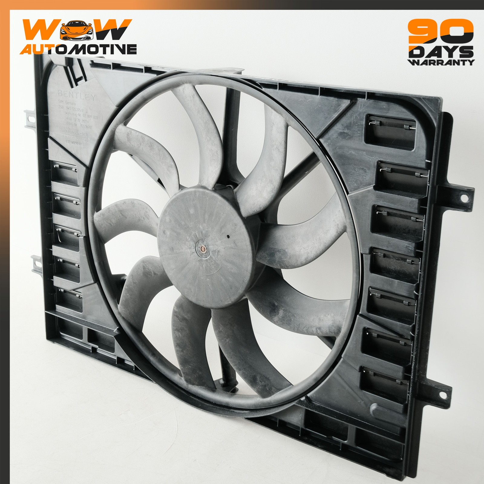 04-19 BENTLEY CONTINENTAL GTC RADIATOR COOLING FAN BLADE MOTOR 3W0121205B OEM