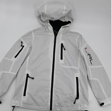 Lauren Ralph Lauren Active Jacket Womens Small White Hooded Windbreaker Pockets