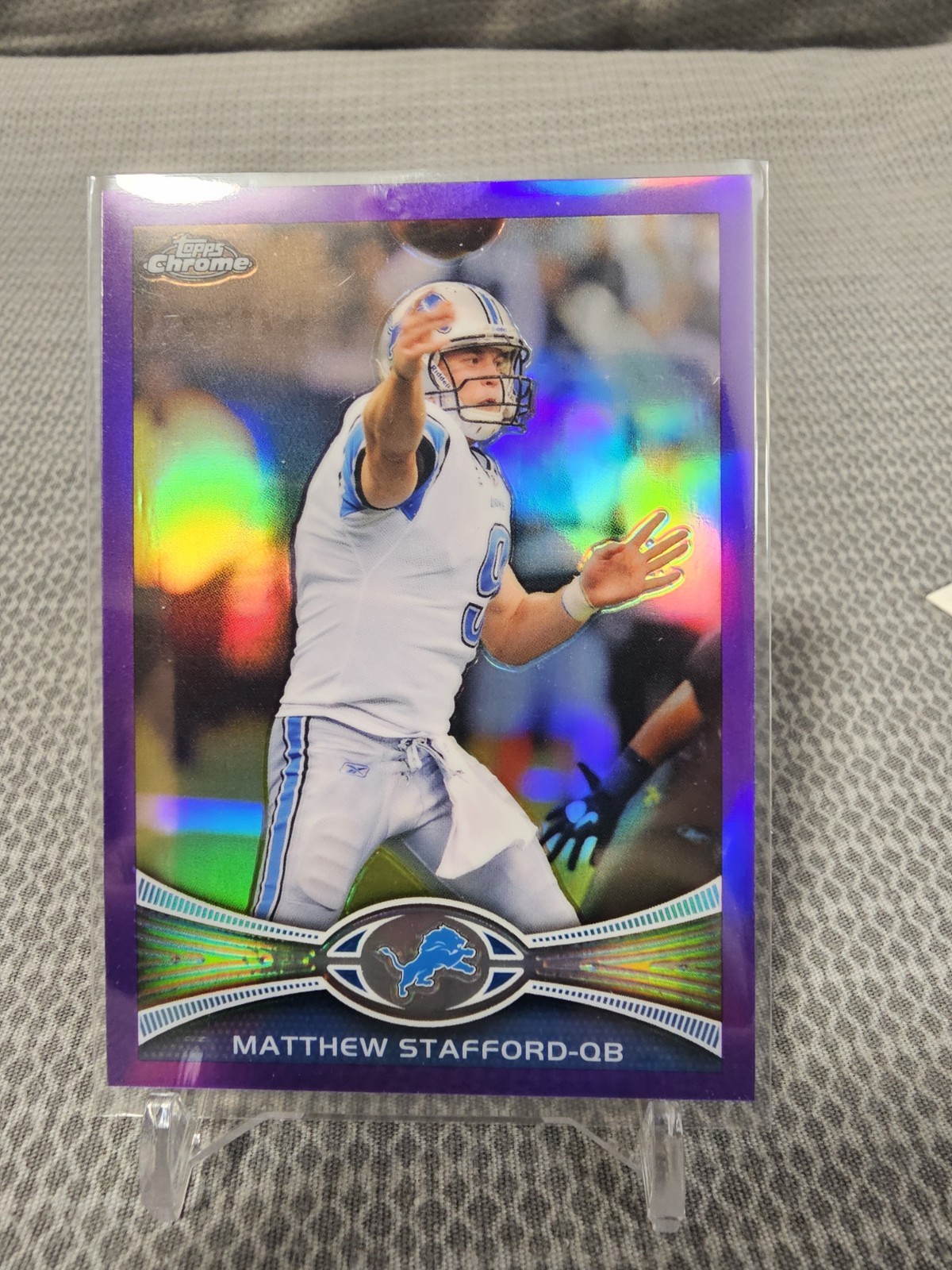 2012 Topps Chrome Matthew Stafford Purple Refractor #126 /499 NFL Card