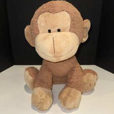 FAO Schwarz Plush Monkey Stuffed Animal Brown Sitting Toy Baby Safari 18"