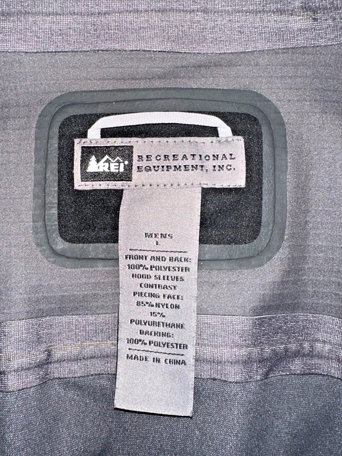 REI Elements E1 Men's Black Rain Jacket Hooded Wa… - image 14