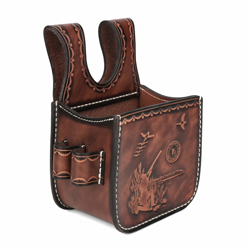 Ceinture Porte-cartouches Tourbon Pour Fusil 12GA - 2 Poches, 25 Cartouches, Cuir - Taille M, Neuf