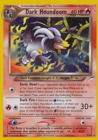 Dark Houndoom - 7/105 - Pokemon Neo Destiny Unlimited Holo Rare Card WOTC LP