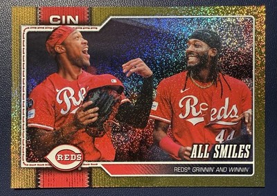 2026 Topps Series 2 All Smiles Reds Grinnin And Winning Gold Sandglitter /50