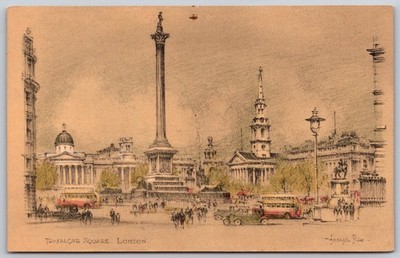 Vintage Trafalgar Square London Postcard Joseph Pike Art Millar & Lang UK E46