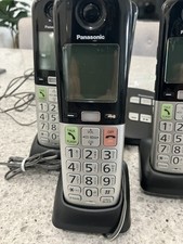 Panasonic KX-TGU433B Cordless Phone System 4Handsets Large Display Easy Use