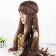 Boho Feather Headband - Gypsy Hair Accessories for Women Girls Festivals