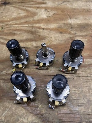 5 USED Clarostat Pot Potentiometer LOT different values 10,10,200,2.5K,5K OHM