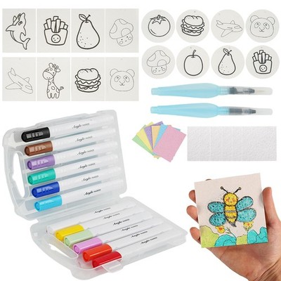 Kreativset Magic Paint 42 Teile mit 3D Strukturpapier Marker für Wassertechnik