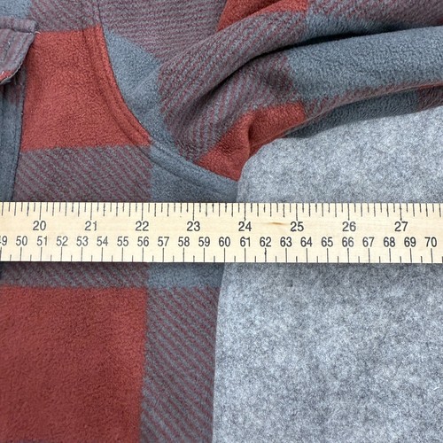 Voyager Giacca Camicia Uomo, Soft Shell Peluche Foderato in Pile Rosso Plaid, Taglia L, NUOVO - Foto 7 di 12