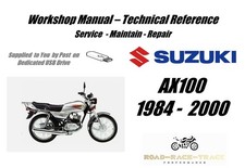 Suzuki AX100 AX 100 Service Repair Workshop Manual USB 1984 - 2000