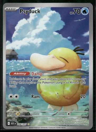 2026 Pokemon Ascended Heroes Psyduck Illustration Rare Holo #226