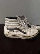 Marc Jacobs Sk8-Hi Top Grey and White Leather VANS Sneakers Shoes